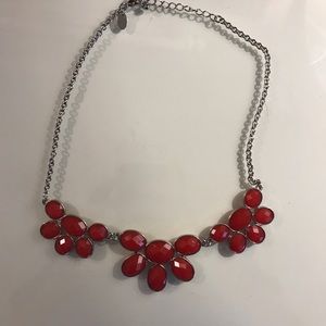 Red statement necklace